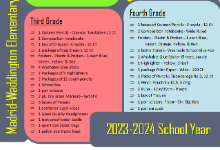 Elementary Supply lists